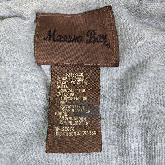 Marino Bay Men's Canvas Hooded Barn Chore Black & Gray Sweatshirt Lined Jacket - Picture 10 of 16